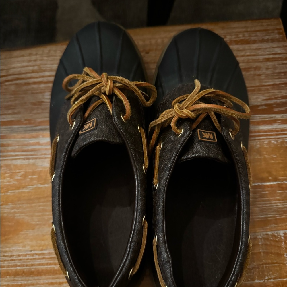 Michael Kors Black and Brown Rain Boots